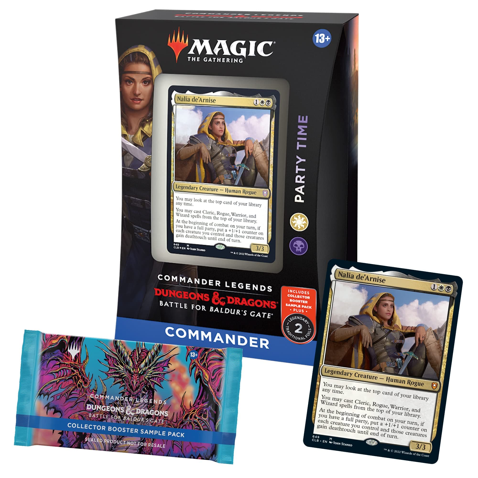 Commander Legends: Battle for Baldur’s Gate Commander Deck – Party Time + Collector Booster Sample Pack