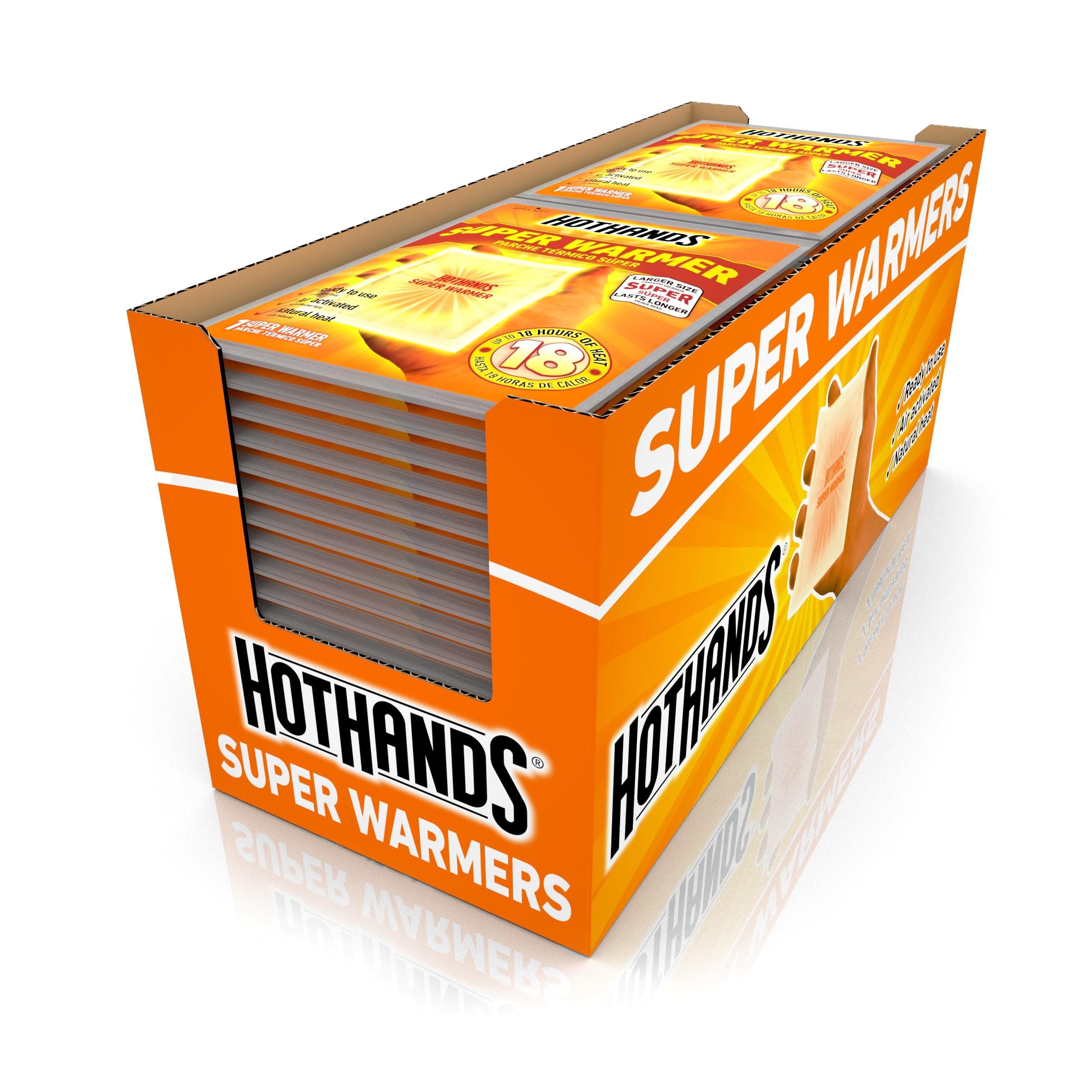 HotHands Body & Hand Super Warmers - Long Lasting Safe Natural Odorless Air Activated - Up to 18 Hours of Heat - 40 Individual