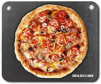 Pizza Steel, 16" x 14.5" x 1/4" Pizza Steel Plate for Oven, Pre-Seasoned Carbon Steel Pizza Baking Stone with 20X Higher Conductivity, Heavy Duty Pizza Pan for Outdoor Grill, Indoor Oven