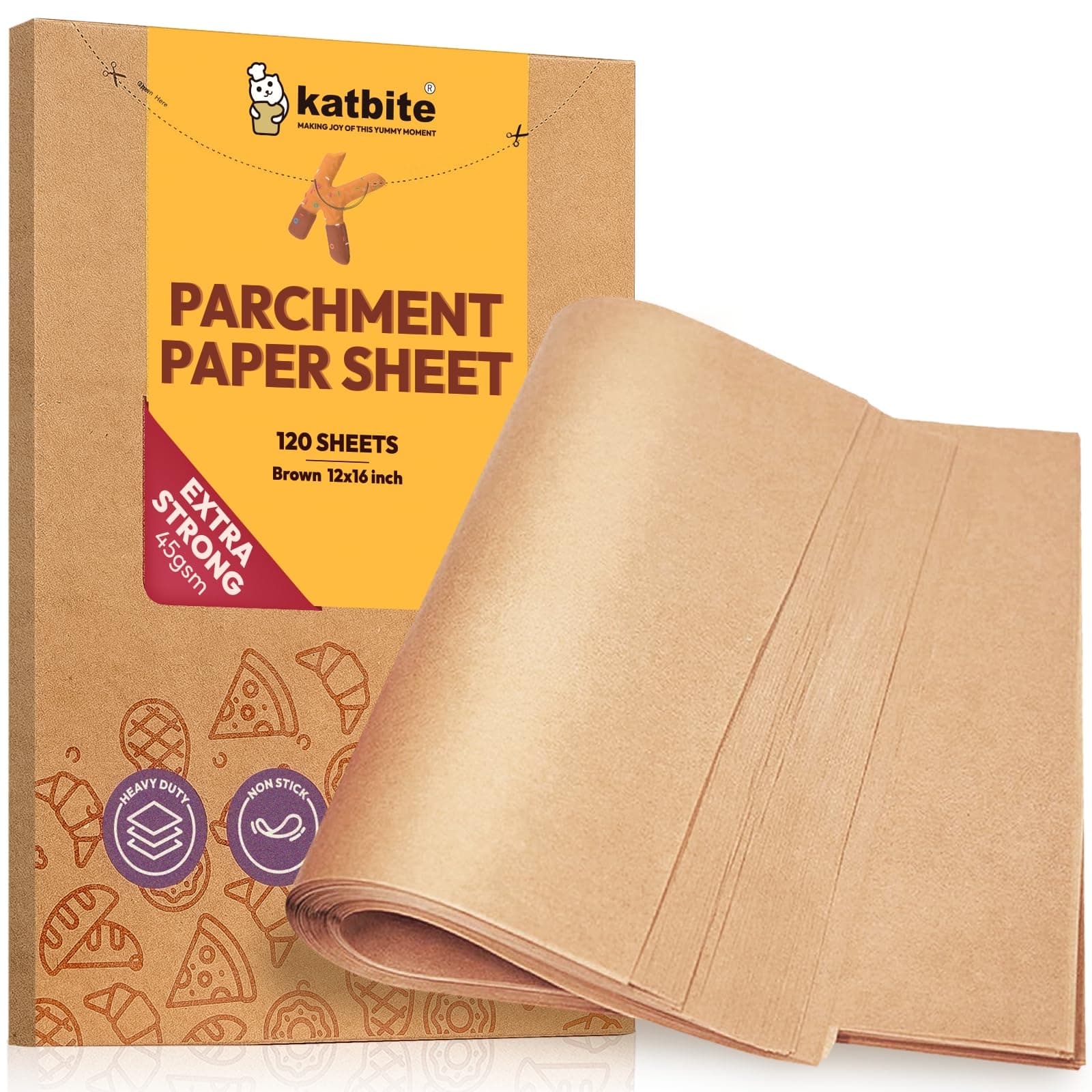 Parchment Paper Sheets-100 Count, 12x16 inch Parchment Baking Paper Fit for Half Sheet Baking Pan(9x13,16x24 Available)