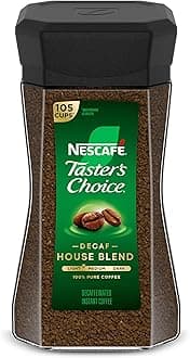 NESCAFÉ Taster's Choice Instant Coffee, Medium Light Roast Coffee, Decaf House Blend, 2 Jars (7 Oz Each)