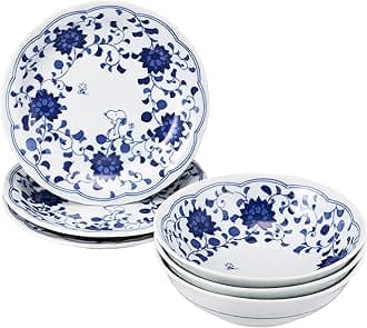 Sunupii 630743 Indigo Arabesque Dish Pot, Set of 3, Set of 6, Comes in a Presentation Box