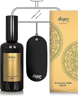 Airpro Luxury Oud Gold Car Perfume Spray | Oud Car Air Freshener Spray | Long Lasting Fragrance for Car, Office, Home & Room | Premium Car Accessories | Luxury Car Perfume | 100ml
