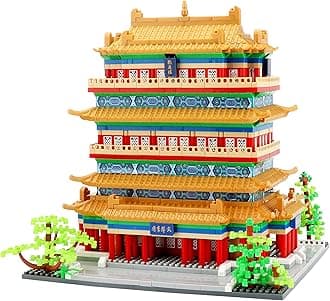 wriyvngs Chinese Architecture Micro Building Blocks Set Stork Tower Collectible 2196PCS Creative Building Sets for Adults Age 14+
