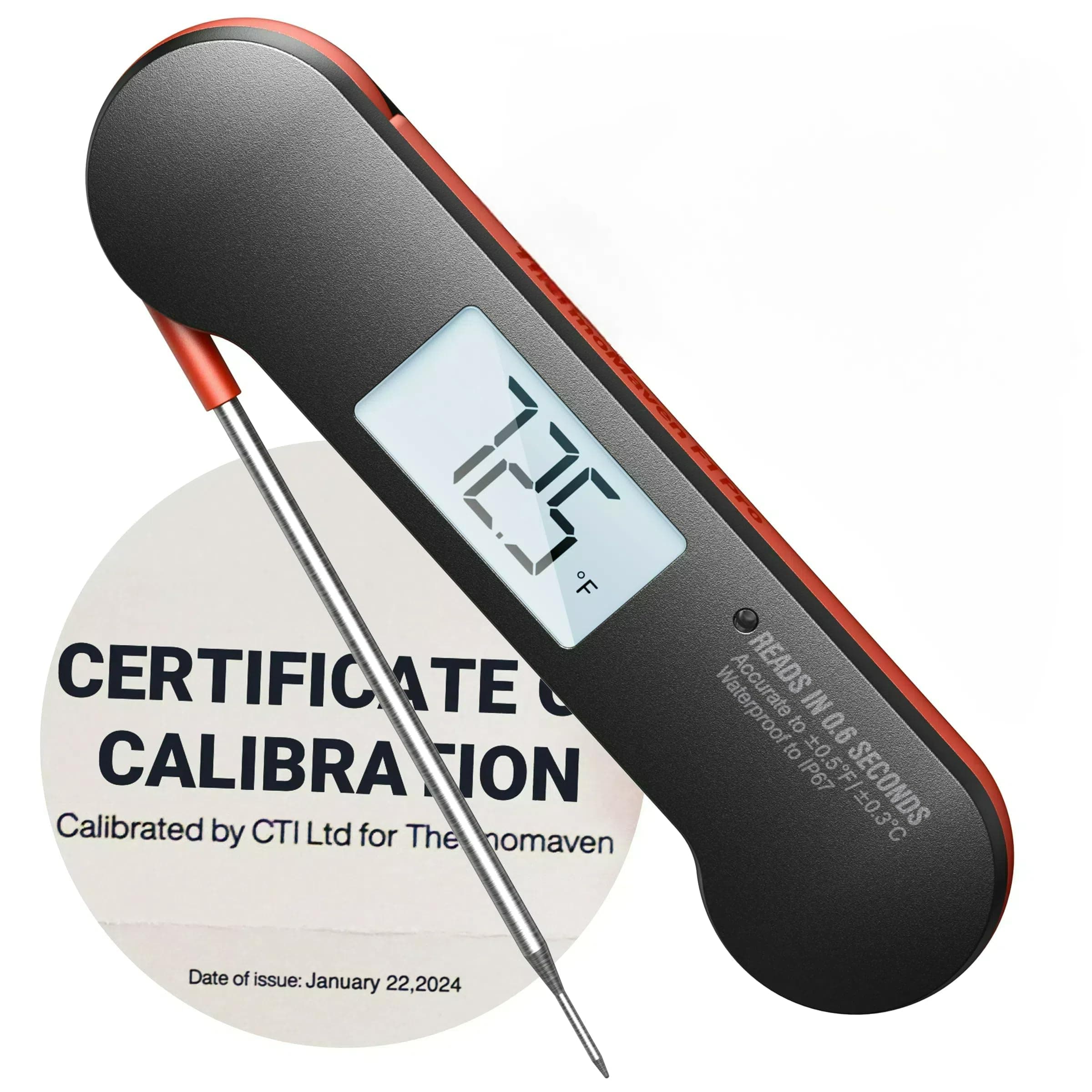 ThermoMaven Meat Thermometer Digital for Grill – 0.6 Seconds Instant Read with High Accuracy, IP67 Waterproof Food Thermometer with Backlit for Kitchen, Cooking, BBQ, Smoker, NSF Certified