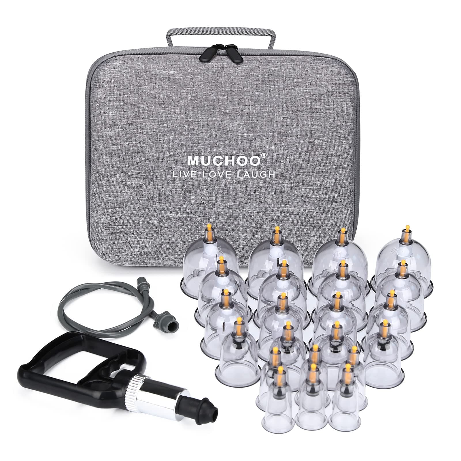 MUCHOO Cupping Set Professional Chinese Acupoint Cupping Therapy Sets Portable, Suction Hijama Cupping Set with Vacuum Magnetic Pump Cellulite Cupping Massage Kit 22-Cup Travel Case