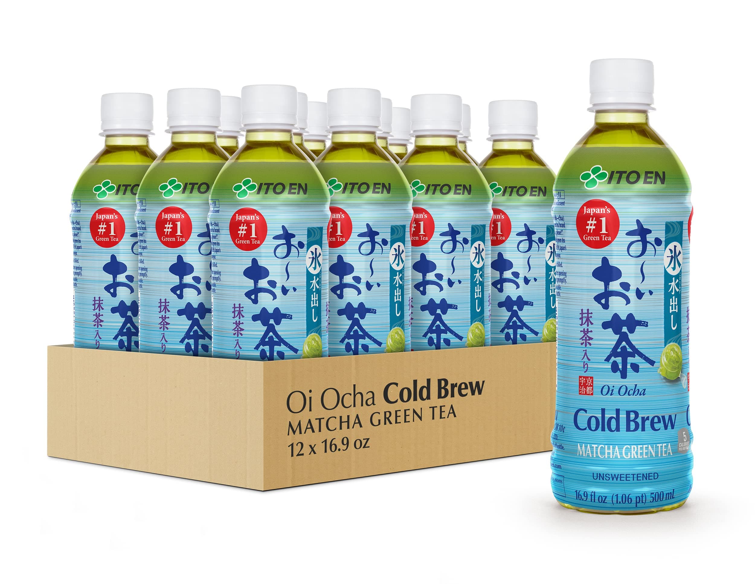 Ito En Oi Ocha Cold Brew Matcha Green Tea Unsweetened 16.9 Ounce 12 Count Unsweetened Zero Calories with Antioxidants Excellent Source of Vitamin C Product of Japan