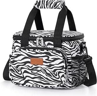 Lifewit Medium Lunch Bag Insulated Lunch Box Soft Cooler Cooling Tote for Adult Men Women, Zebra Stripes 12-Can (9L)Recycled Claim Standard 100