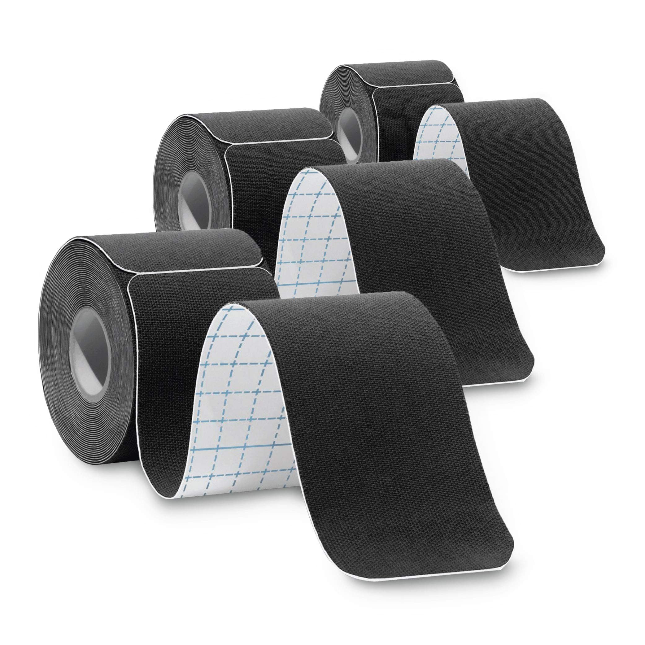 Deke Home - Pro Athletic Kinesiology Precut Tape (3 Pack), 20 Strips of 10 in, Support and Recovery Elastic Strips, Water Resistant, 2in x 16ft (Black)