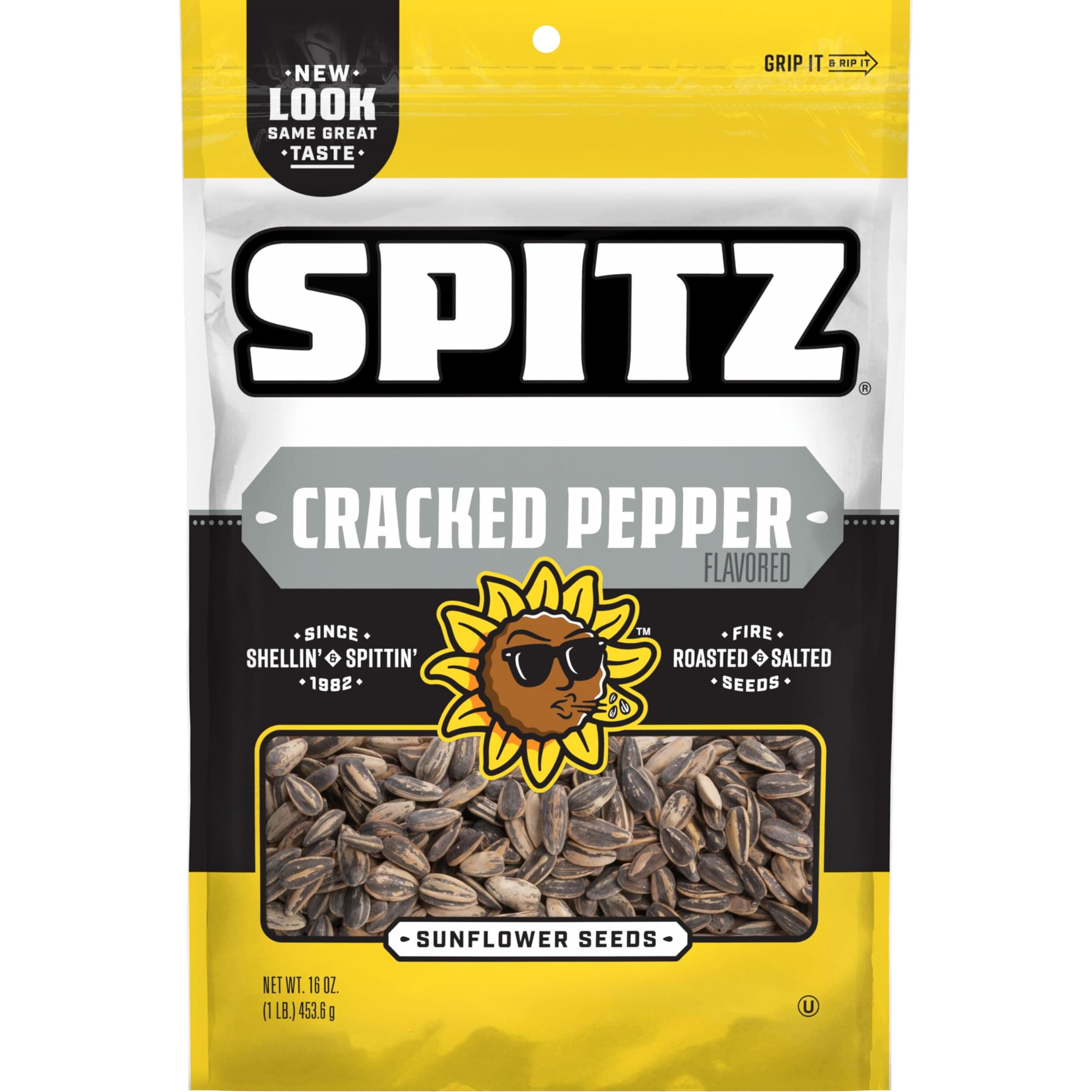 Sunflower Seeds Pack, Cracked Pepper, 16 Oz Snack Bag