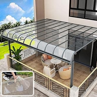 Transparent Polycarbonate Roofing Sheet, Outdoor Patio Greenhouse Panels, UV Rain Protection Rain Pergola Roof Panels, for Patios, Partitions, Etc, Roof(Clear,2X 29.5ft)