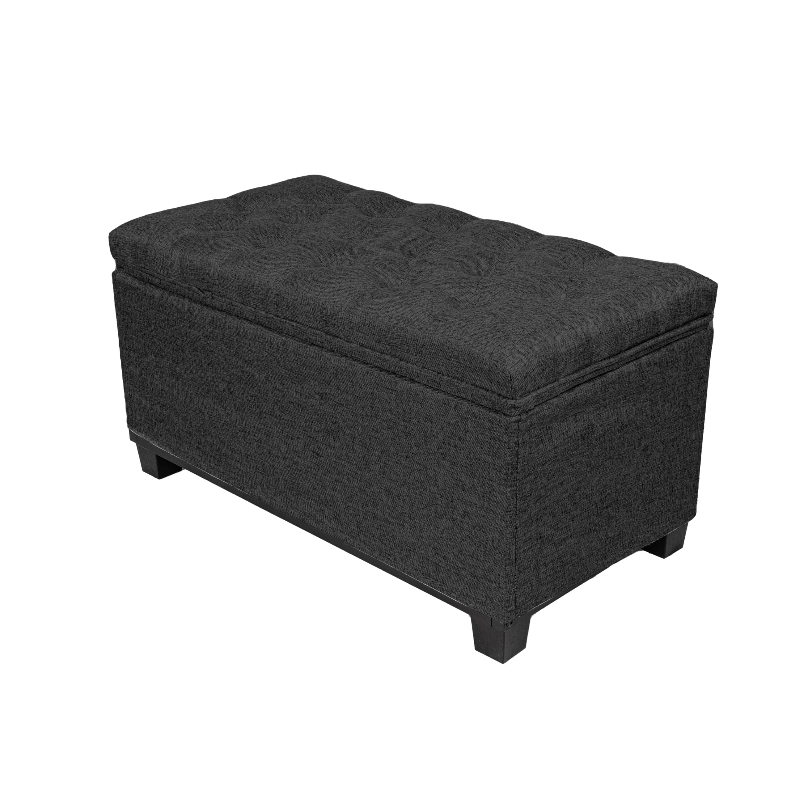 Casa Andrea Milano Storage Ottoman, Ottoman with Storage, Storage Ottoman Bench with Padded Seat for Entryway, Living Room, Bedroom, 30 Inches