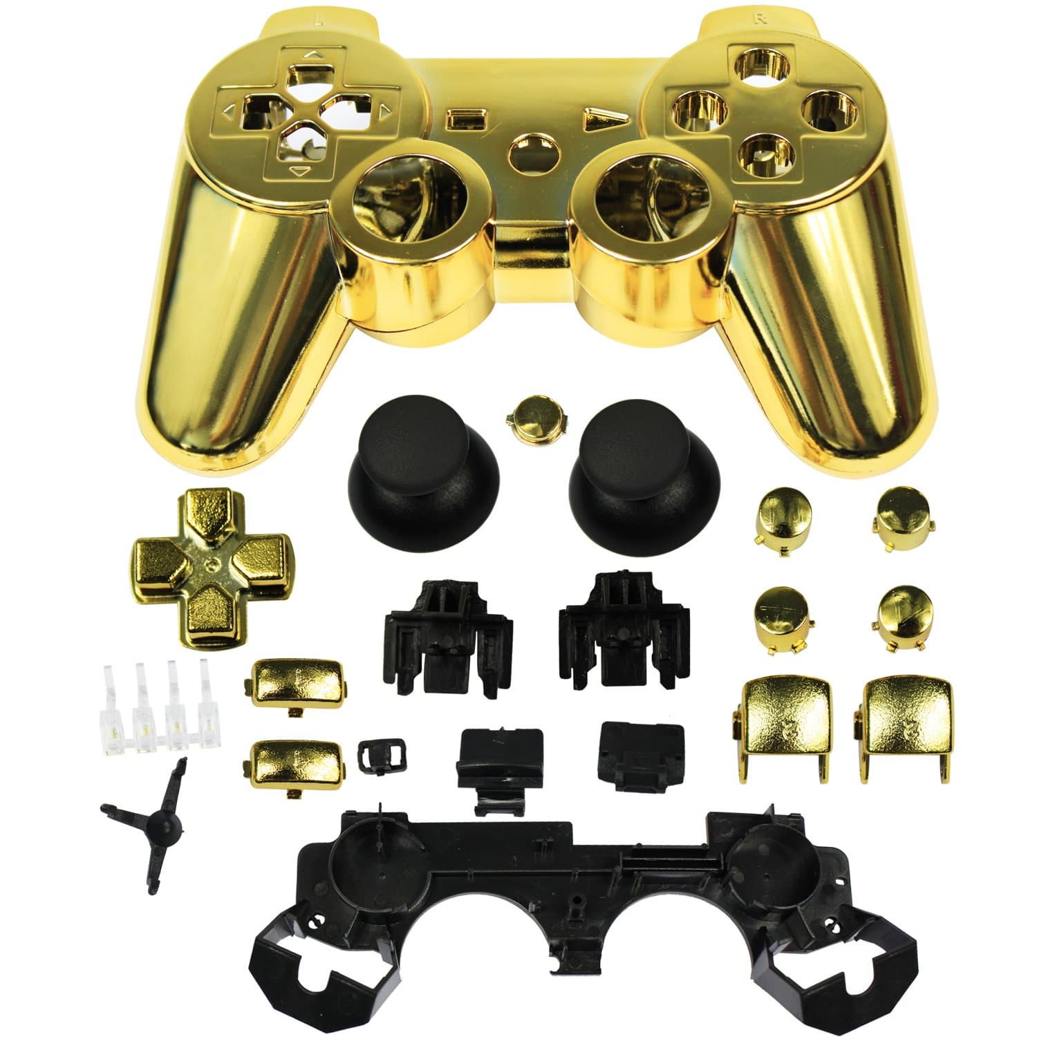 abcGoodefg Chrome Controller Shell Replacement Case Housing with Buttons for PS3 [Playstation 3] … (Gold)
