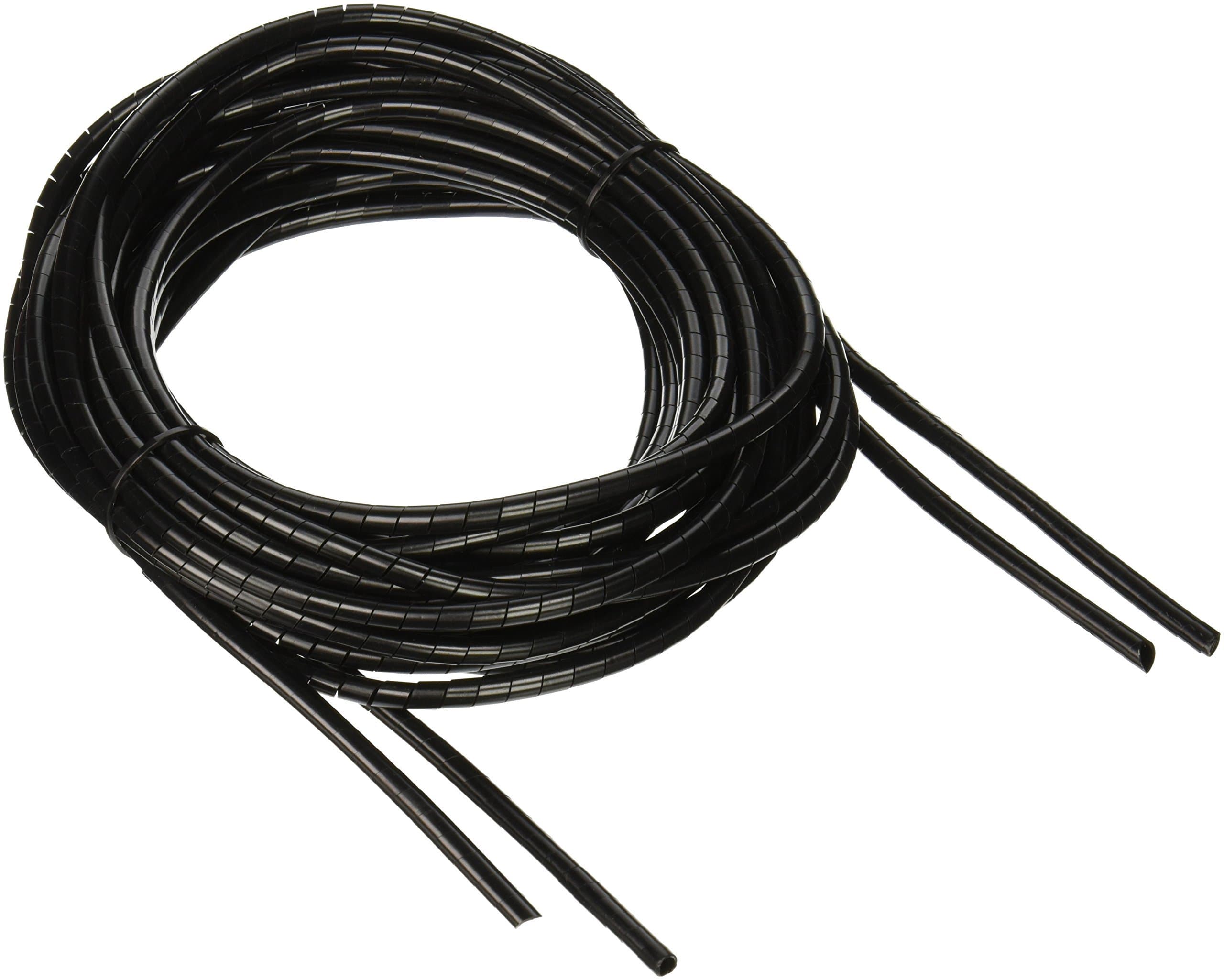 Vaisis Spiral Harness Wrap 0.244" (6.2mm) Outside Diameter, Black, 33 ft.