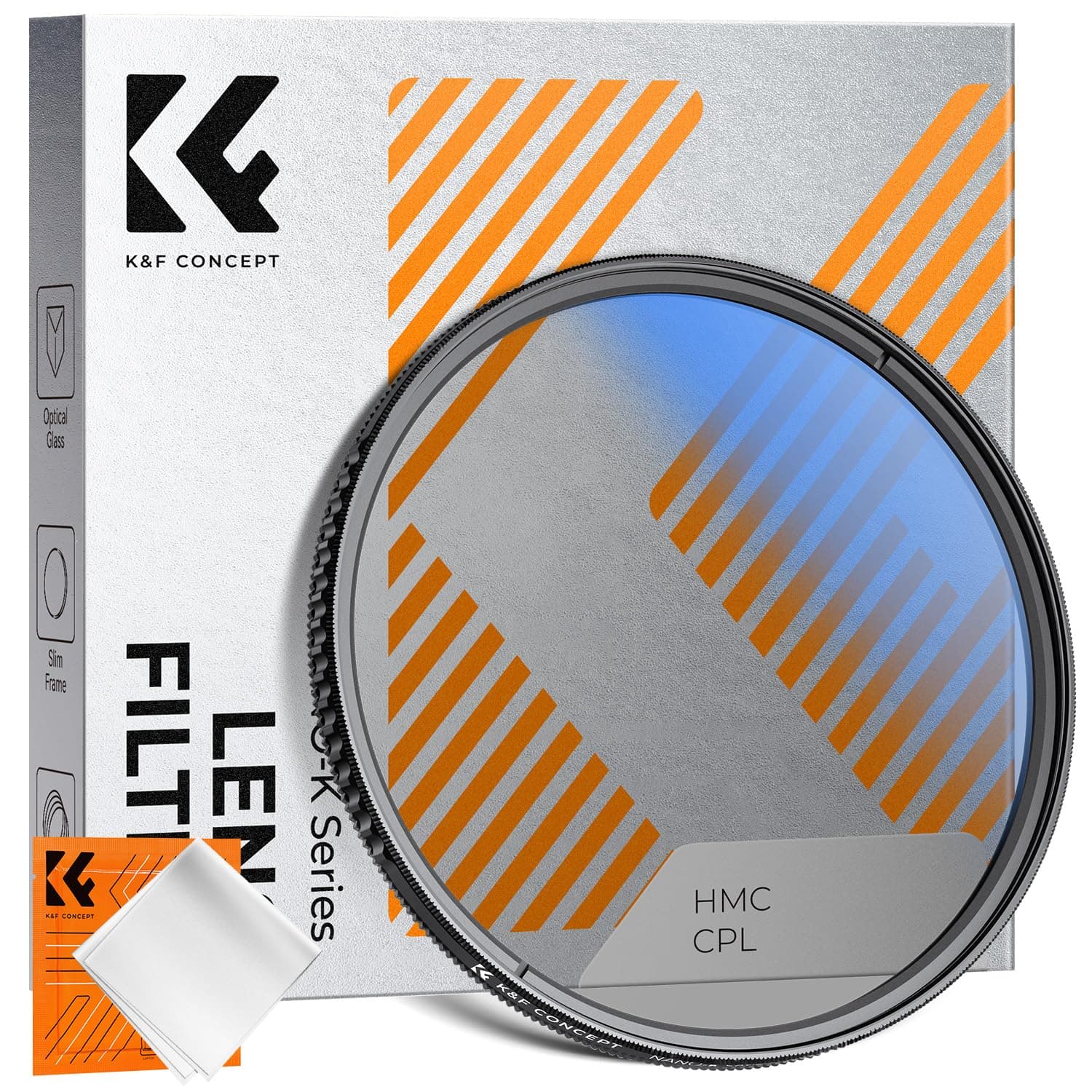 K&F Concept 55mm Circular Polarizer Filter,18 Multi-Coated Optical Glass Circular Polarizing Filter Ultra-Slim for Camera Lenses with Cleaning Cloth (K Series)
