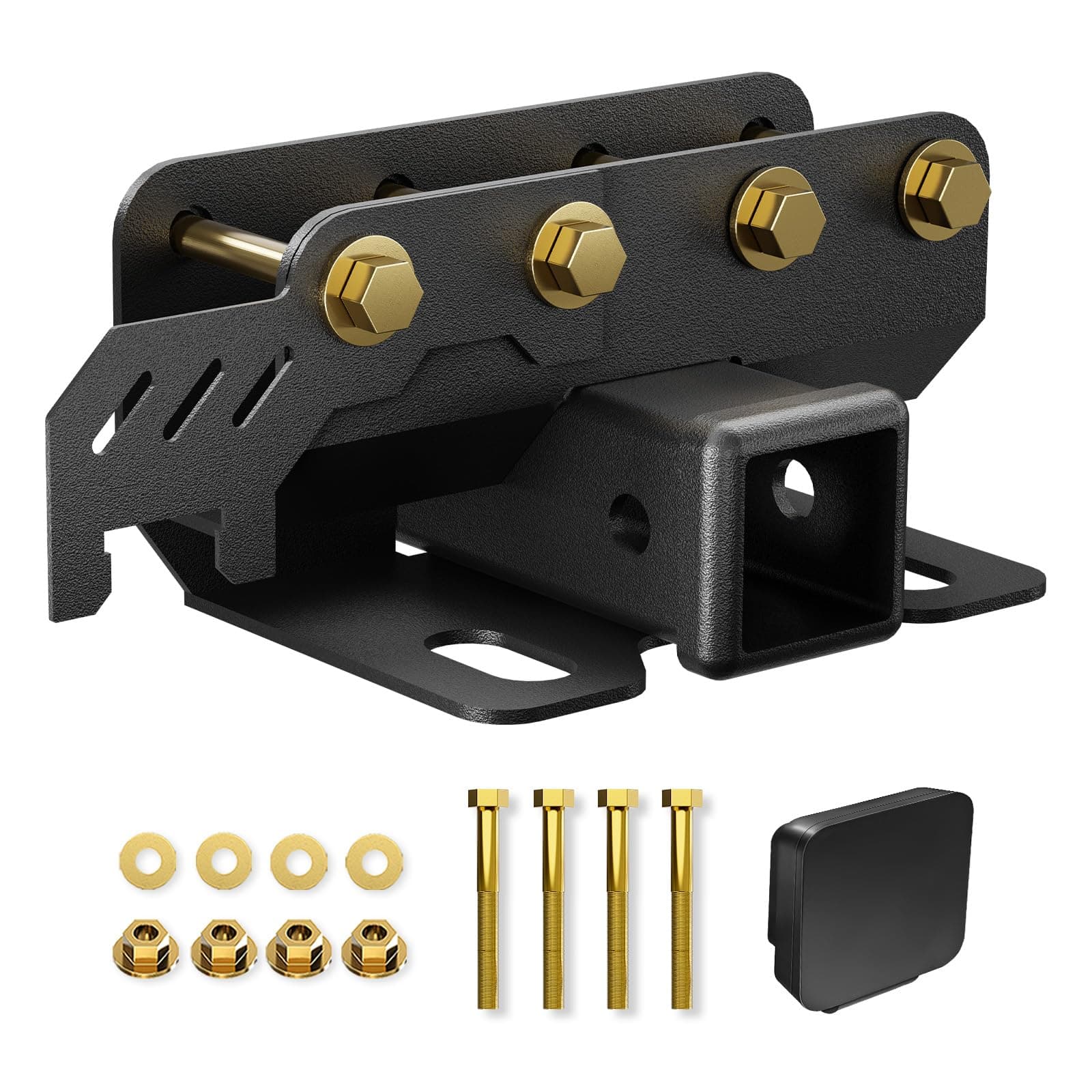 for Ford Bronco Tow Hitch Trailer Kit Compatible for 2021 2022 2023 2024 Ford Bronco 2 Door & 4 Door 2 Inch Hitch Receiver with Cover, Rear Bumper Towing Hook Combo (Exclude Bronco Sport)Q