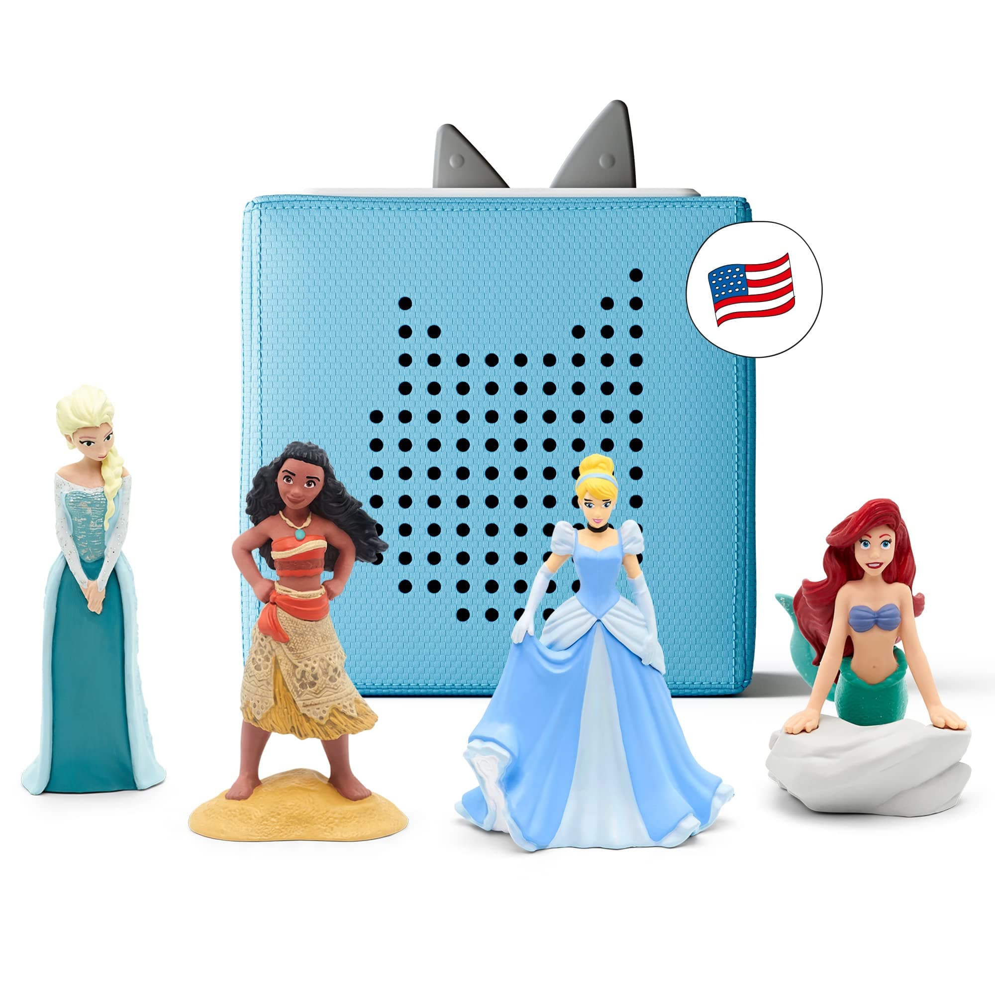 Toniebox Starter Set with Elsa, Moana, Cinderella, and Ariel - Light Blue [Discontinued]