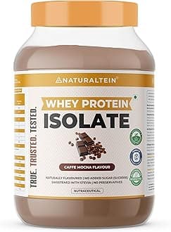 Natural Whey Protein Isolate Caffe Mocha - 1 kg (Naturally flavored, Non GMO, No Artificial Sweeteners).…