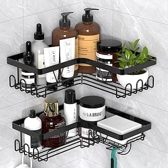 Kegii Shower Caddy Corner, Black, Bathroom Organizer Shower Caddy Shelf, Washroom Storage Accessories