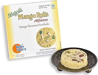 Bhagat's Heera Sweets Sonroll Mango Rolls Flavoured|Son Roll Box 250 Gram Original Delicious Son Roll With Almonds & Pistachio Garnished|Box Mango Sonroll|Preservatives Free (Pack Of 2)