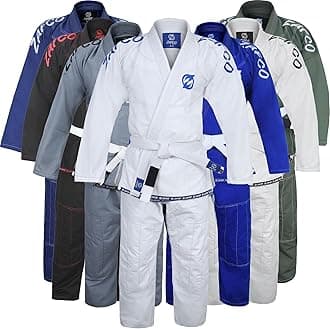 Zafco SportsBrazilian Jiu Jitsu Gi BJJ Gi for Men & Women Grappling gi Uniform Kimonos Light, Preshrunk, with White Belt