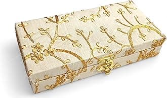 Decorative and Attractive Cash Box, Shagun Box, Jewellery Bo-x, MoneyBox Envelop Wedding, GiftBox, Bangelbox With Embroidery Designs(Pack of 1Pc) (Off-White)