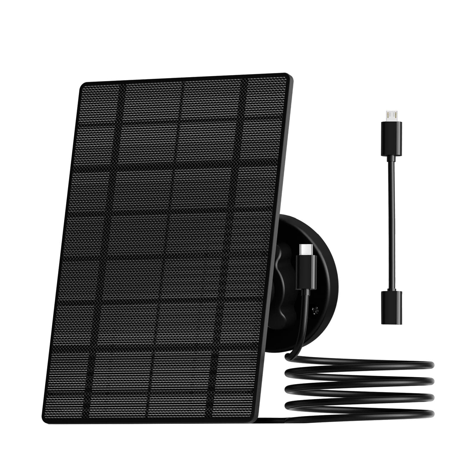 ZUMIMALL 3W Solar Panel for Outdoor Camera Wireless Camera,X2/X1/F5, IP66 Waterproof Solar Panel with 10Ft Type C Charge Cable, Power Supply for Security Camera（Type C Port）