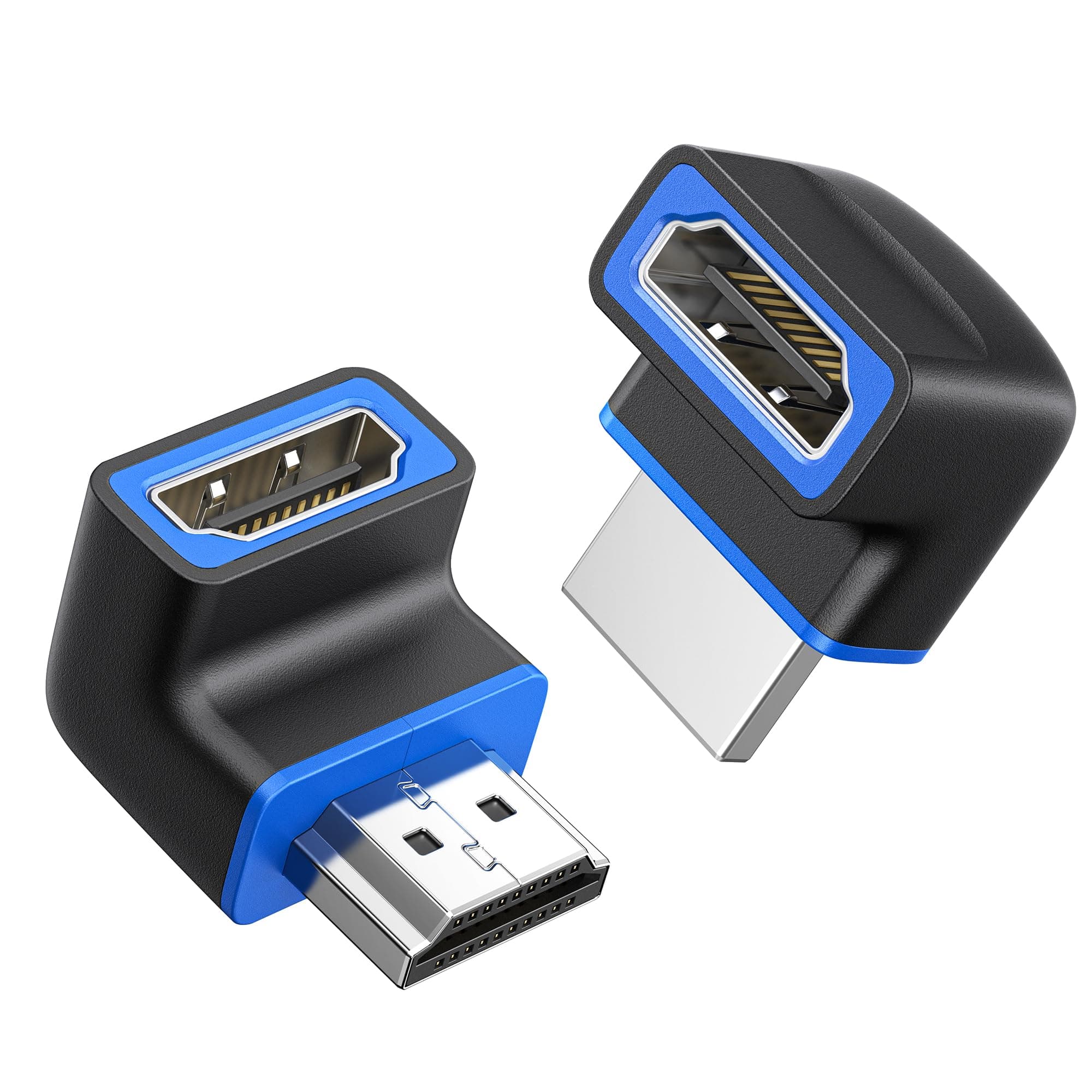 Cable Matters Combo-Pack 8K@60Hz / 4K@120Hz 270 Degree and 90 Degree HDMI Adapters with HDR (8K Right Angle HDMI Adapter/HDMI 90 Degree Adapter) in Black