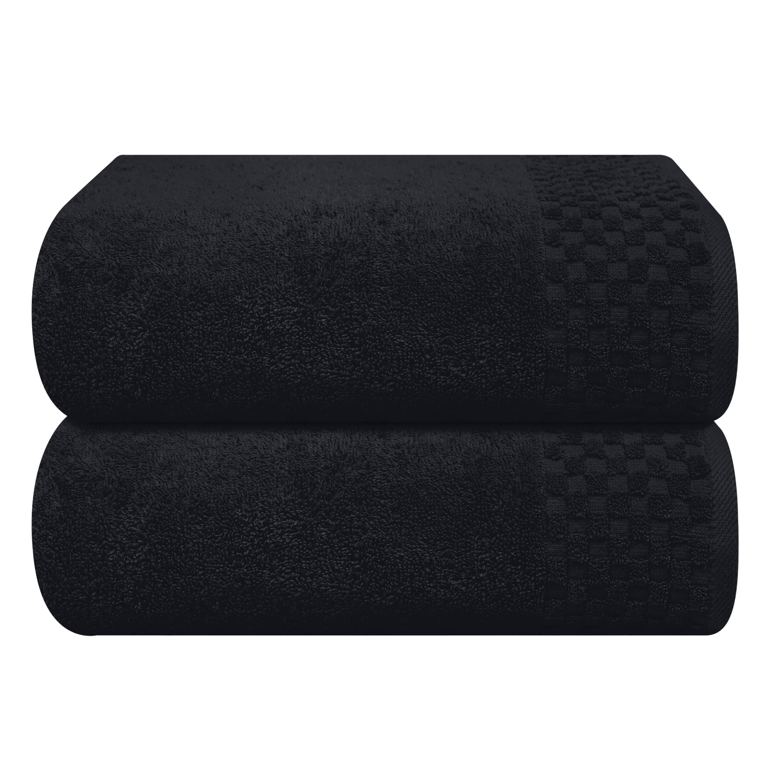 MyOwn Ultra Soft 2 Pack Oversized Bath Towel Set 28x55 inches, Cotton Large Bath Towels, Highly Absorbant Compact Quickdry & Lightweight Towel, Ideal for Gym Travel Camp Pool - Black