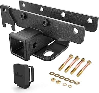 2 Inch Rear Bumper Tow Trailer Hitch Receiver Kit Compatible for 2018 2019 2020 2021 2022 2023 2024 2025 Wrangler JL JLU 4 Door and 2 Door Unlimited (Exclude JK Models)