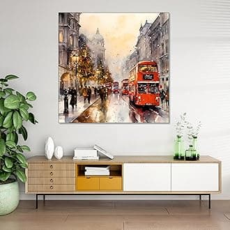 The Castle Decor Vintage Abstract Painting with Frame Big Size (24X24) Wall Art for Living Room, Bedroom, Drawing Room, Hotels-Wooden Framed-Digital Painting