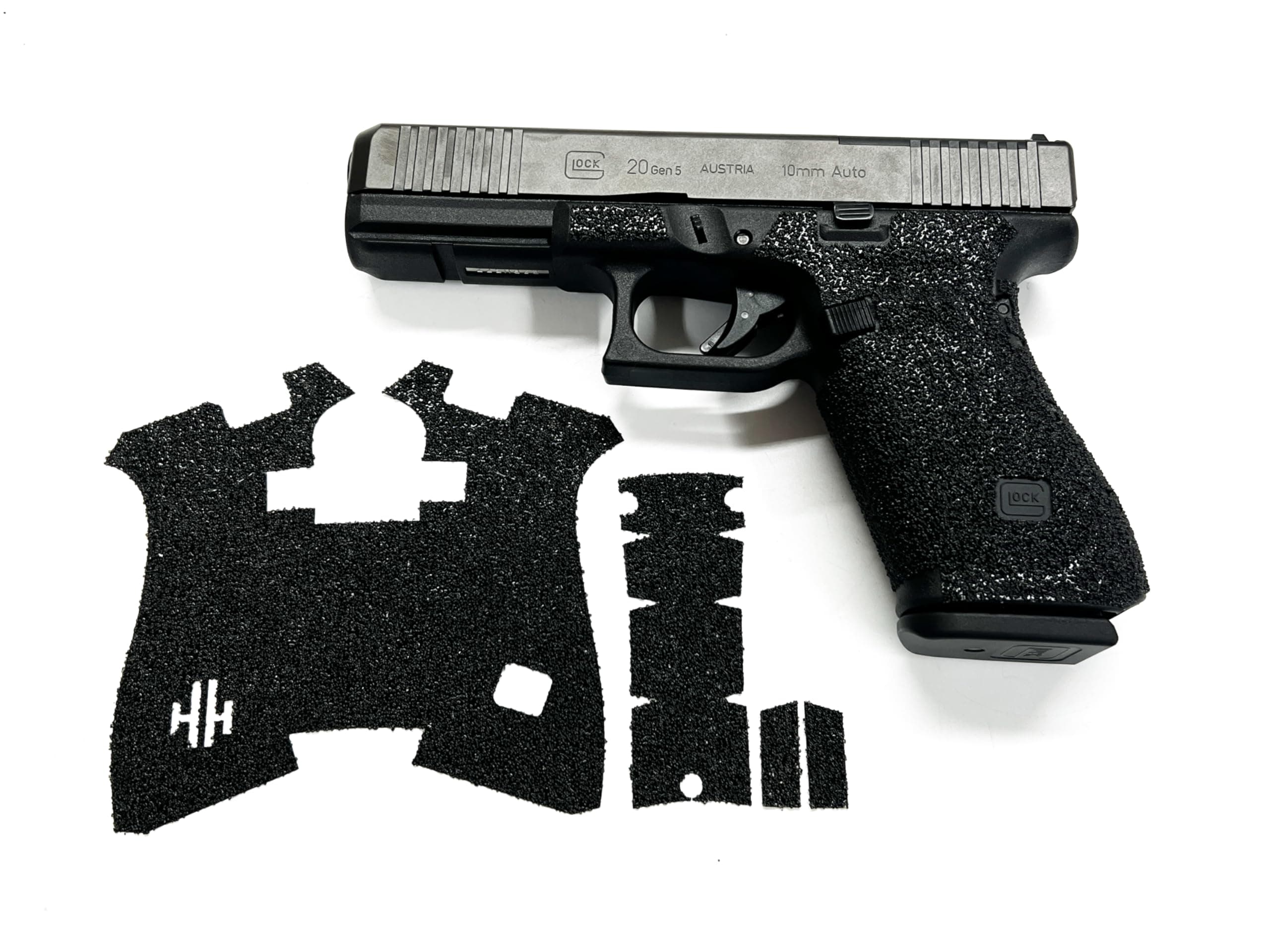 Handleitgrips Handgun Grip Tape Compatible with:Glock 17,22,34,35 Gen 5 and with: Glock 47 -Black Edge Series Pistol Grip Tape, Gun Parts & Accessories, Made in The USA