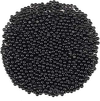 DECYOOL 1200Pcs 4mm Black Spacer Beads Round Smooth oose Ball Beads for Bracelet Jewelry Making Craft