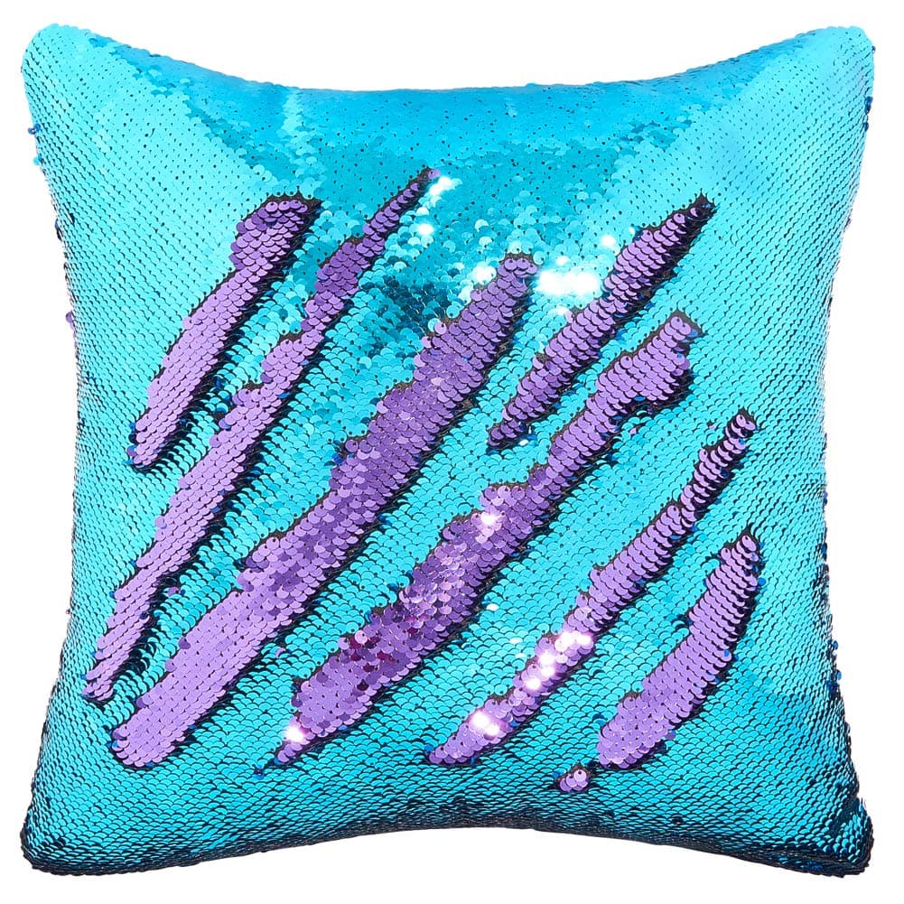 Light Green-Bright Purple : Mermaid Pillow Case, Play Tailor Magic Reversible Sequin Pillow Cover Throw Cushion Case 16"X16"