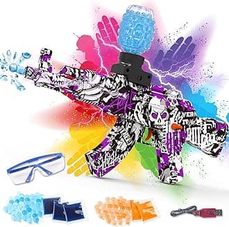 - Electric Gel Ball Blaster 160+ FPS High Speed with Goggles, Rechargeable Gel Ball Splatter Toy - Shooting Team Game Outdoor Activities Party Gift for 14 Age Up (Purple)