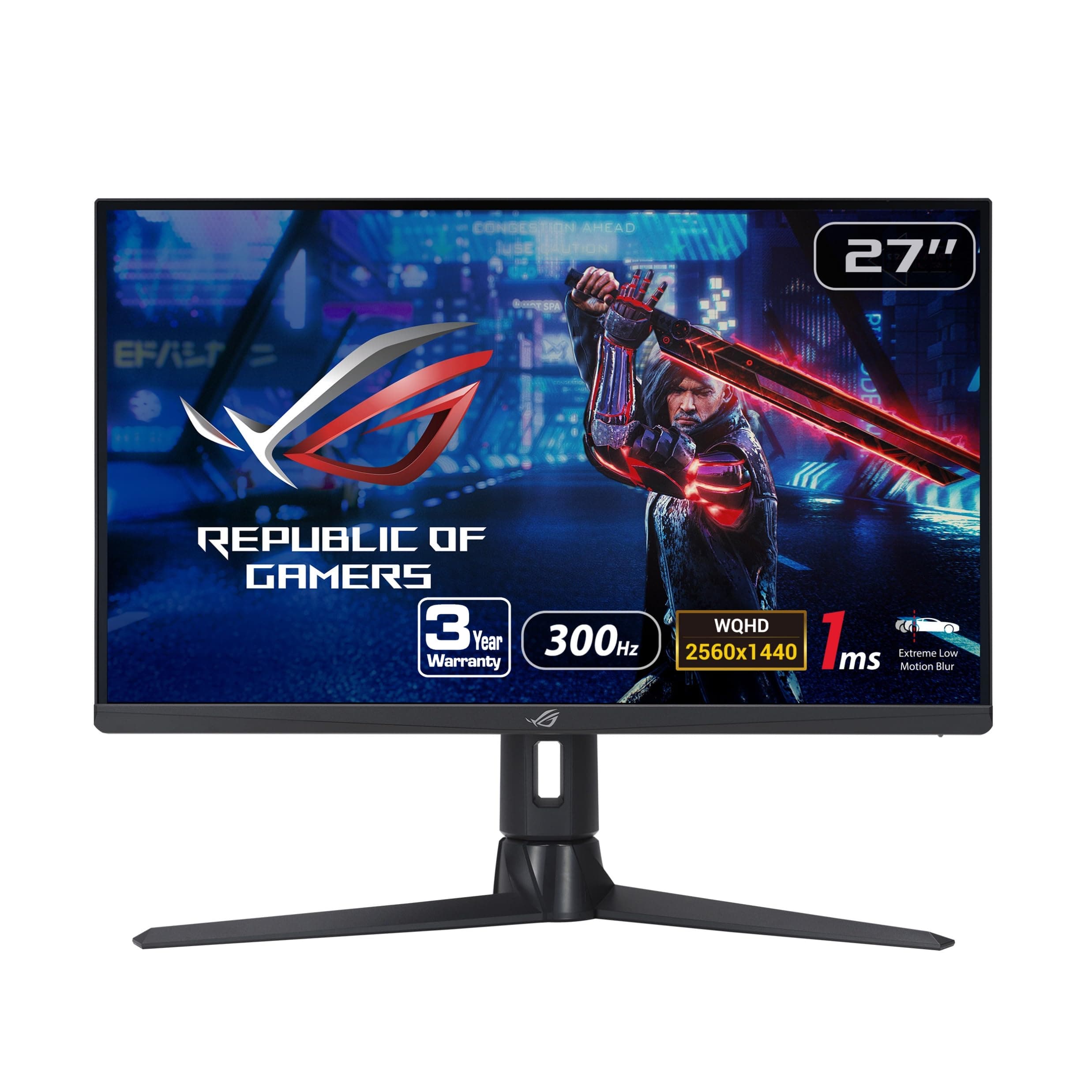 ROG Strix XG27AQMR, 27'' 1440P Gaming Monitor, QHD (2560 x 1440), Fast IPS, 300Hz, 1ms, G-SYNC Compatible, FreeSync Premium Pro, Extreme Low Motion Blur Sync, DisplayPort, DisplayHDR 600, BLACK