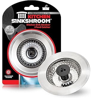 SinkShroom Kitchen Revolutionary Clog-Free Stainless Steel Sink Strainer (Black)