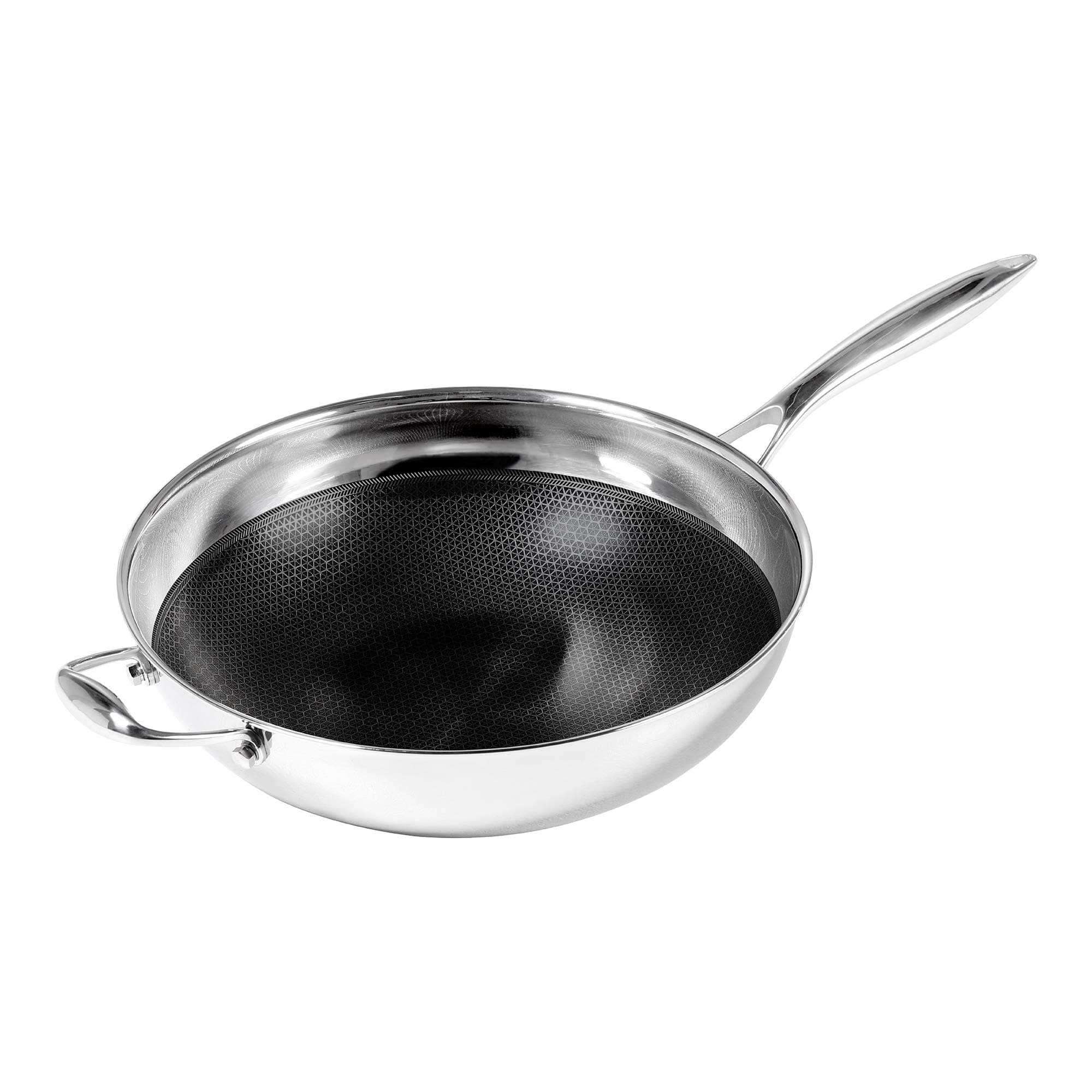 Black Cube Quick Release Cookware Wok with Helper Handle, 12.5-Inch/2.5 Quart …