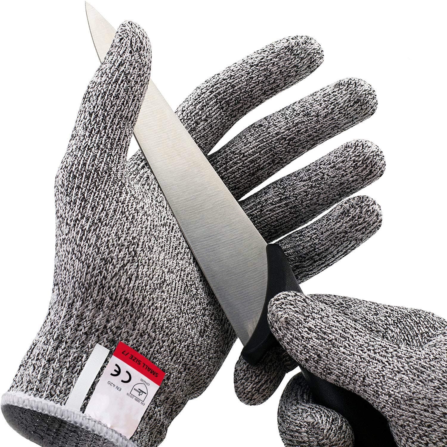 Cut Resistant Gloves - Ambidextrous, Food Grade, High Performance Level 5 Protection, Suitable for food cutting protection, heavy object handling protection, wood cutting protection, etc. (Size M)