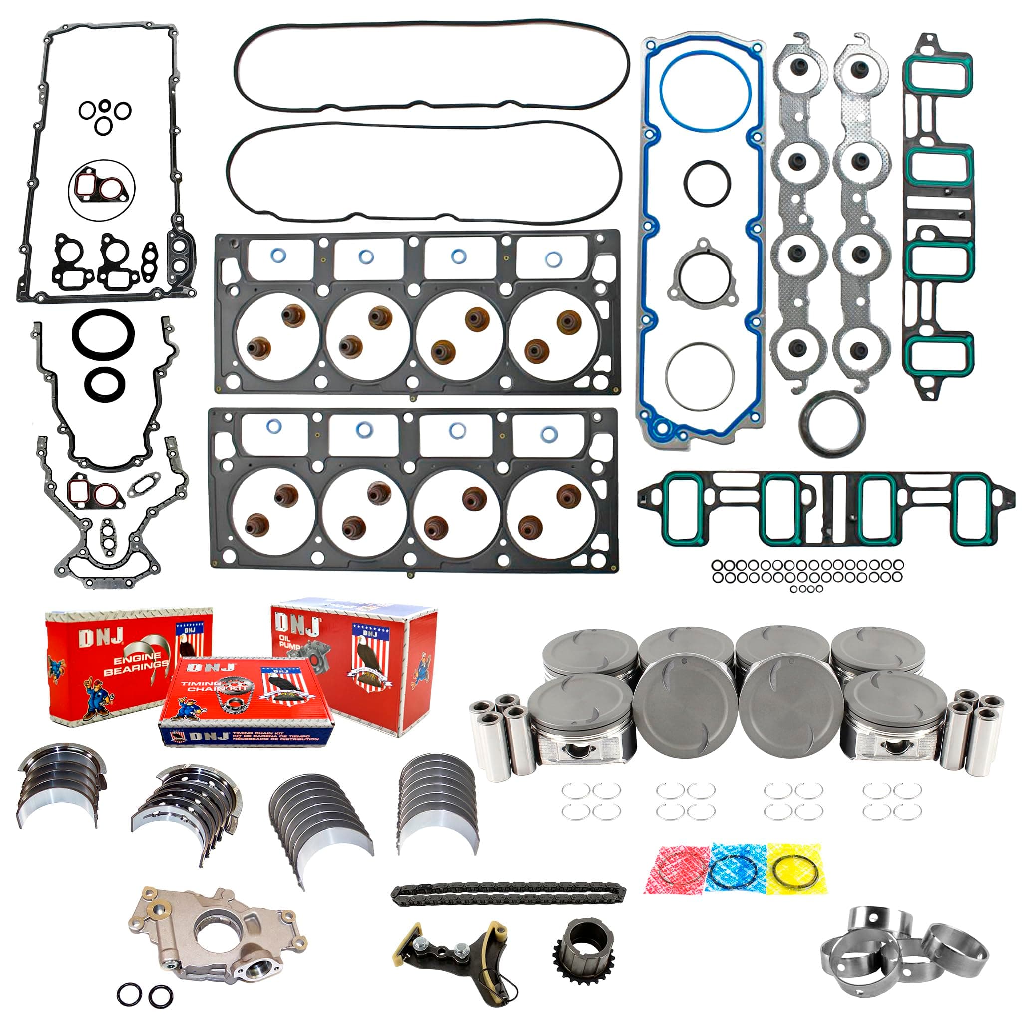 DNJEK3216M Master Engine Rebuild Kit for 2007-2016 Chevrolet, GMC Express 2500, Express 3500, Express 4500 6.0L V8 16V OHV 5967cc