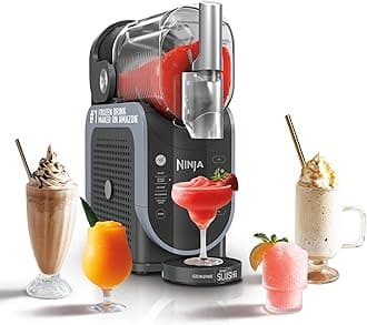 Ninja FS301 Professional Maker with RapidChill Technology, 88 oz Drink & Slushie Machine, 5 Preset Programs, Frozen Margaritas, Frappés, and More, Premium Accents, Black