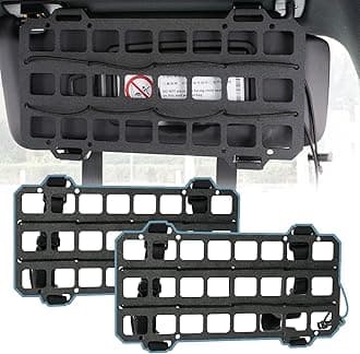 2 Pcs Vehicle Molle Panel Tactical Visor Organizer for Car Visor/Headrest/Seat Back, Gear Holder and Accessories Pouches for EDC Tools