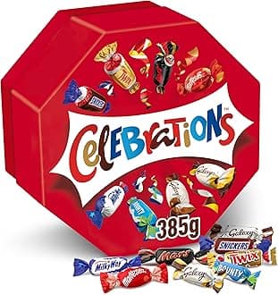 Celebrations Chocolate Gift Box 385g – Assorted Mini Chocolate Bars & Biscuits Selection Box, Milk Chocolate Sweets Variety Pack, Chocolate Snacks, Sharing Box & Hamper Filler