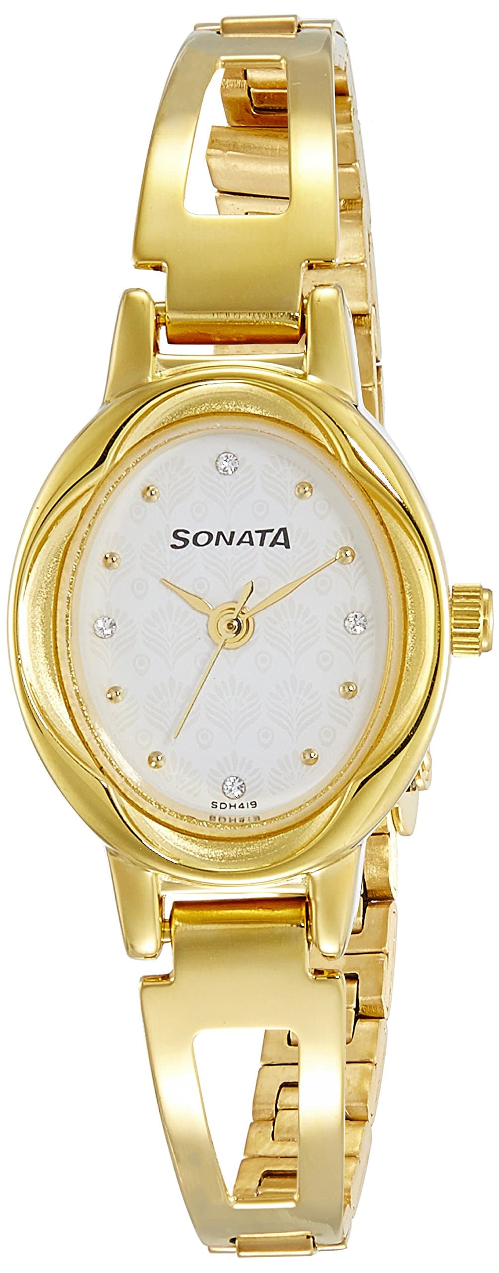 Sonata Pankh Analog White Dial Women's Watch-8085YM07