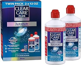 Plus Cleaning and Disinfecting Solution with Lens Case, Twin Pack, 12-Ounces Each