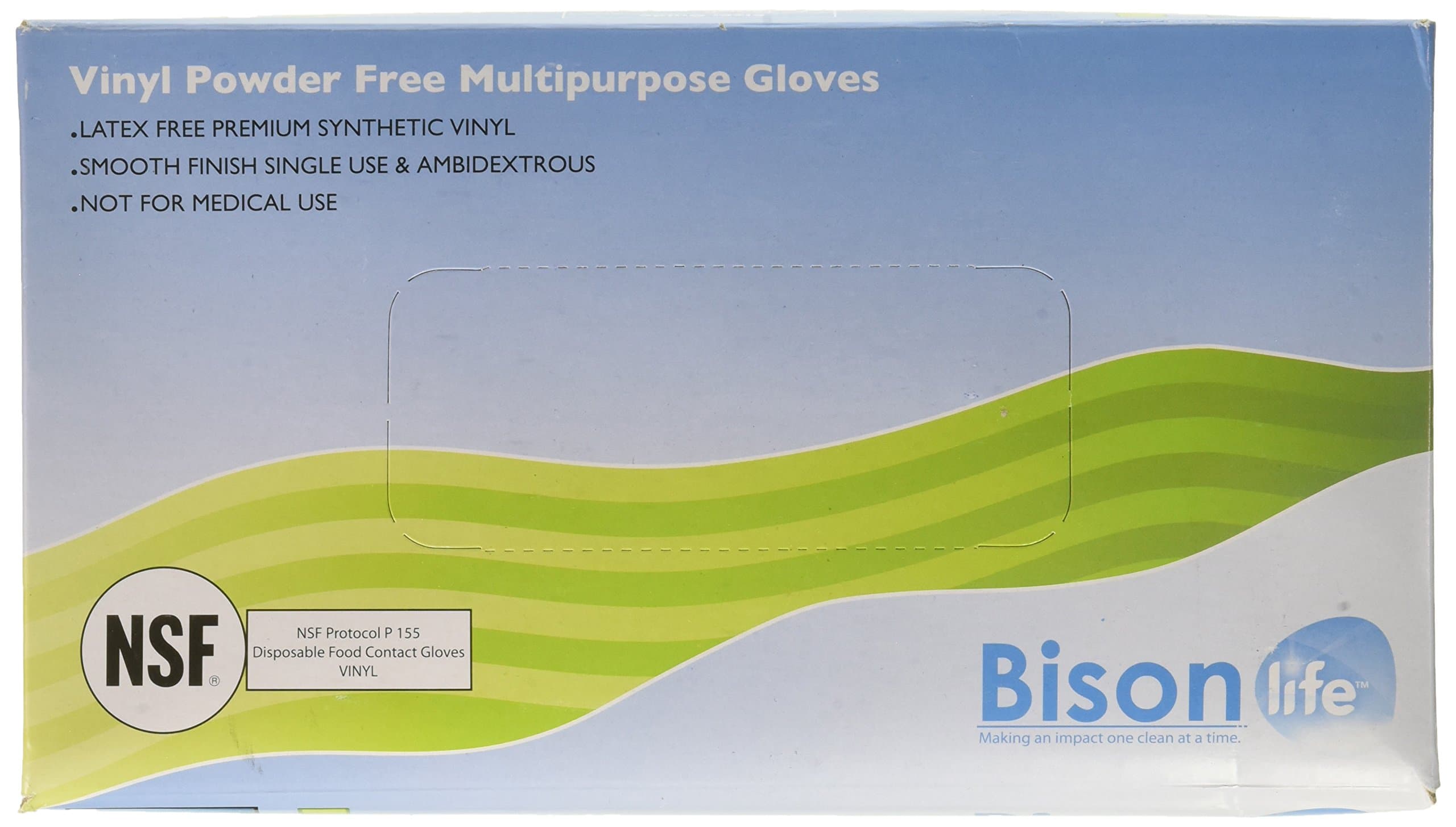 Food Handling NSF Multi Purpose Disposable Vinyl Gloves - 100 per Box (Large, 1 Box)