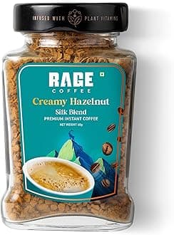 Rage Coffee Silk Blend Instant Coffee Powder | Creamy Hazelnut Silk Blend Flavoured Coffee 60 GMs | Premium, Bold & Smooth