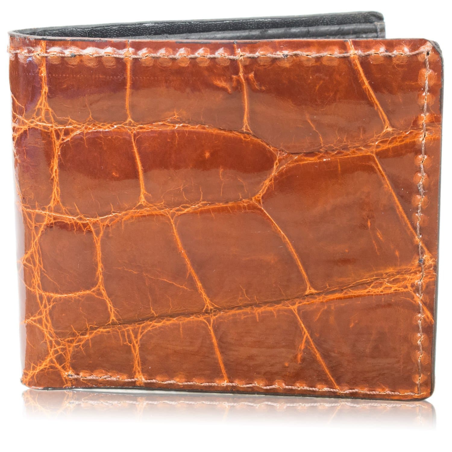 Genuine Alligator Skin Leather Bifold Wallet Handmade