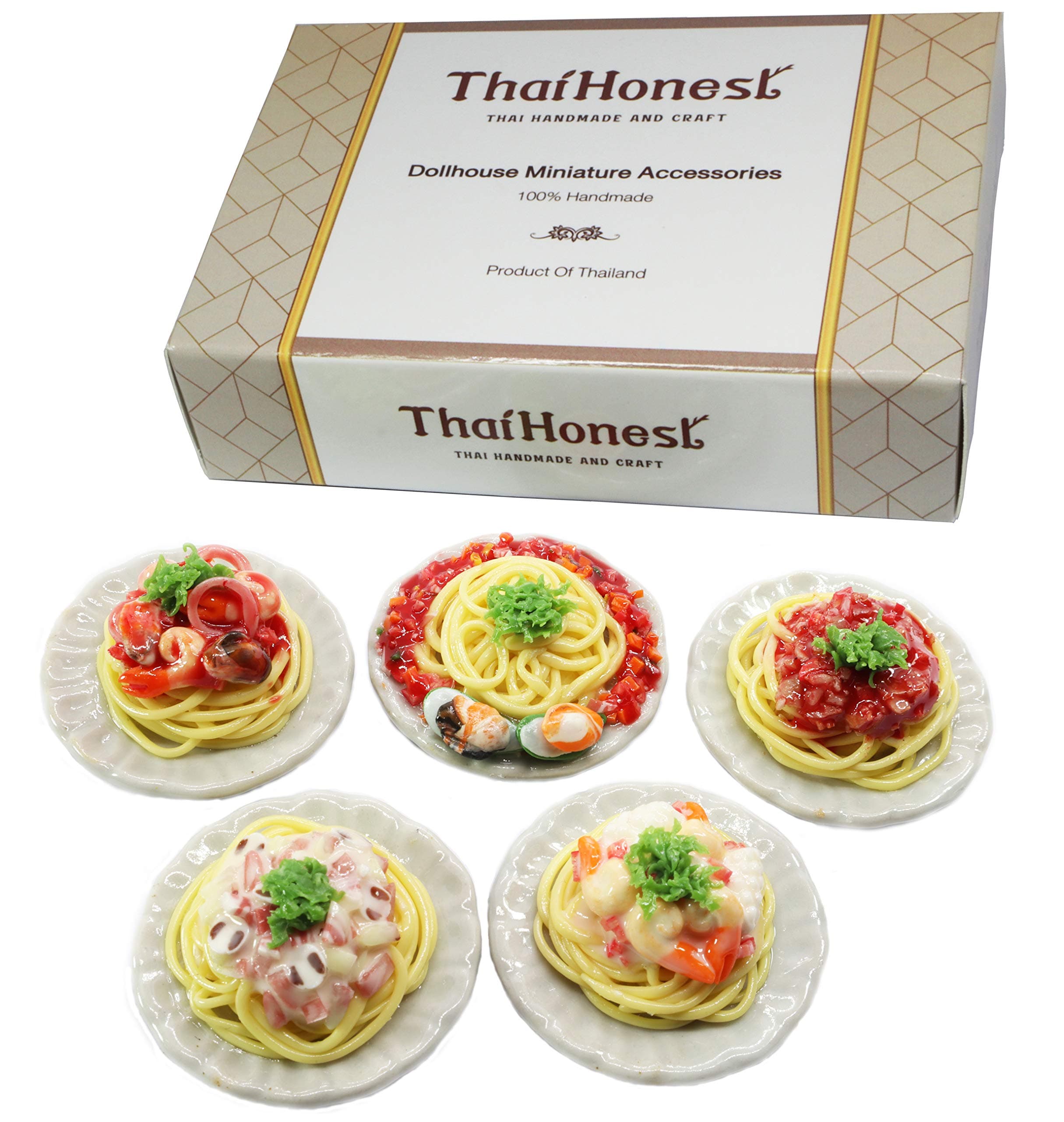Mixed 5 Assorted Spaghetti Dollhouse Miniature Food,Tiny Food