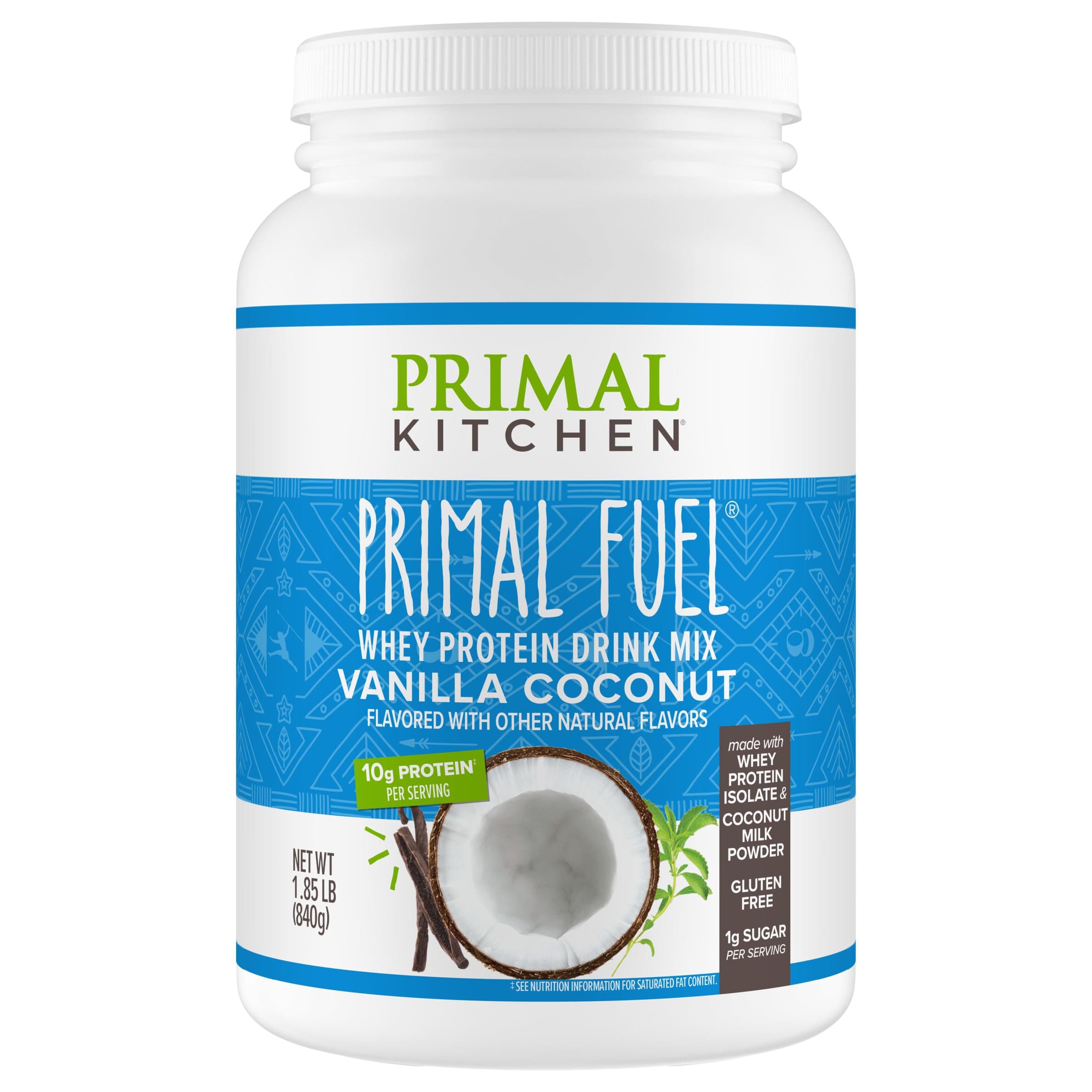 Primal Kitchen Primal Fuel Vanilla Coconut Whey Protein Drink Mix, Gluten and Soy Free, 1.85 Pounds